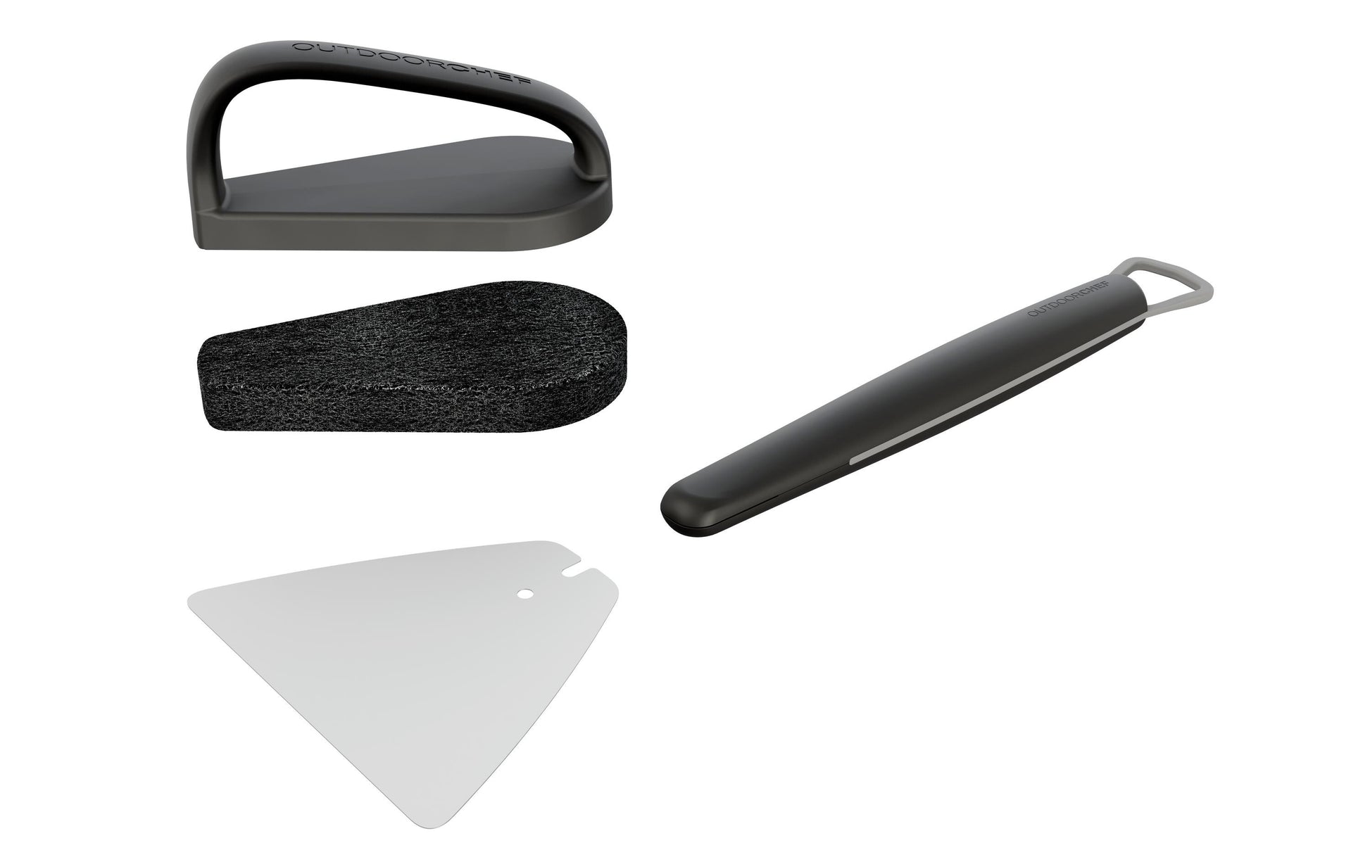 OUTDOORCHEF Reinigungsset – Grillreiniger, Edelstahl, schwarz, für Grills, 2 Stk., 13,5 × 3,2 × 36,5 cm