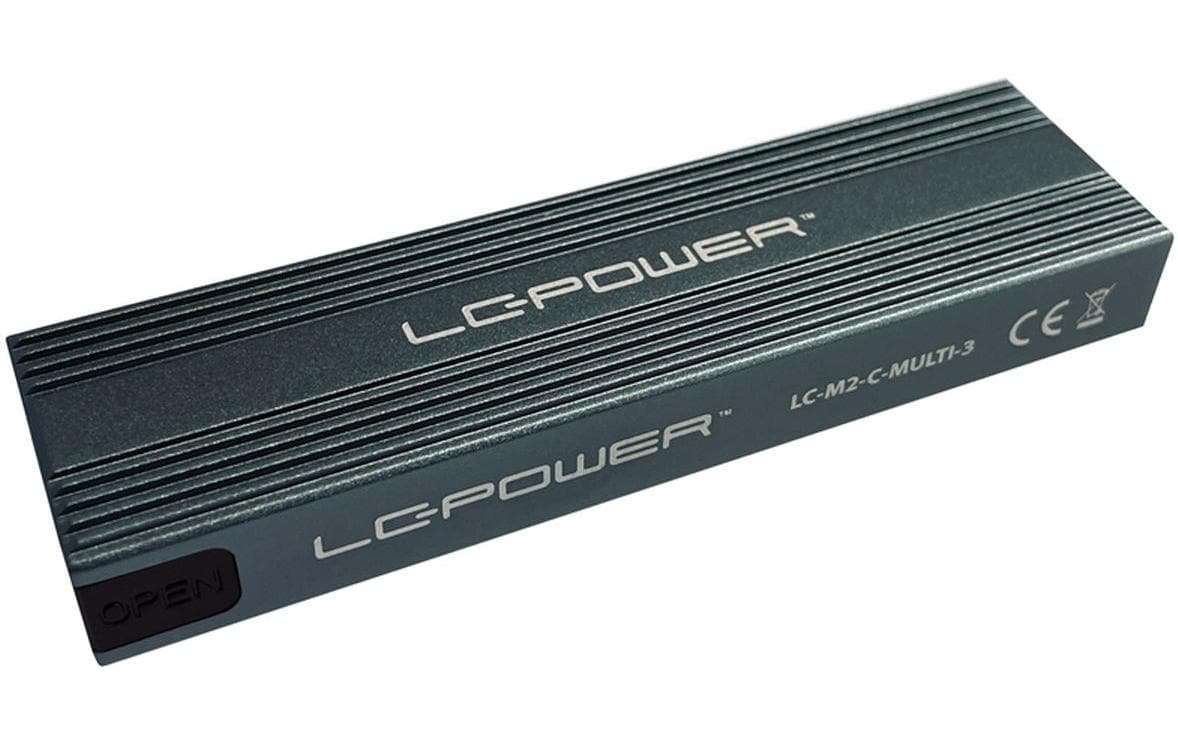LC-Power LC-M2-C-MULTI-3 – 1-Schacht SSD-Gehäuse – für M.2 (NVMe/SATA)