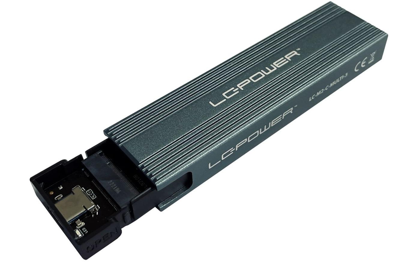 LC-Power LC-M2-C-MULTI-3 – 1-Schacht SSD-Gehäuse – für M.2 (NVMe/SATA)