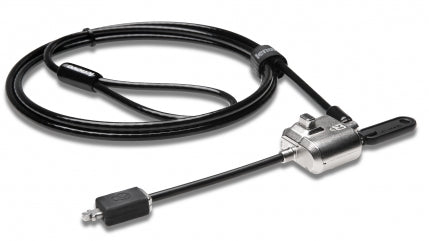 Lenovo MiniSaver Kabelschloss – 1,83 m Kabel, 5 mm, 2 Flachschlüssel – Schwarz/Edelstahl