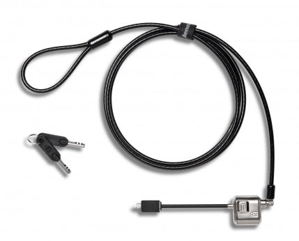 Lenovo MiniSaver Kabelschloss – 1,83 m Kabel, 5 mm, 2 Flachschlüssel – Schwarz/Edelstahl