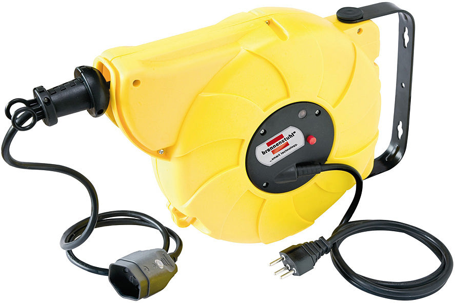 Brennenstuhl Automatic-Box Electric EFM Kabelrolle, 5 m, 1×T13, IP20, Eingang T12 – gelb
