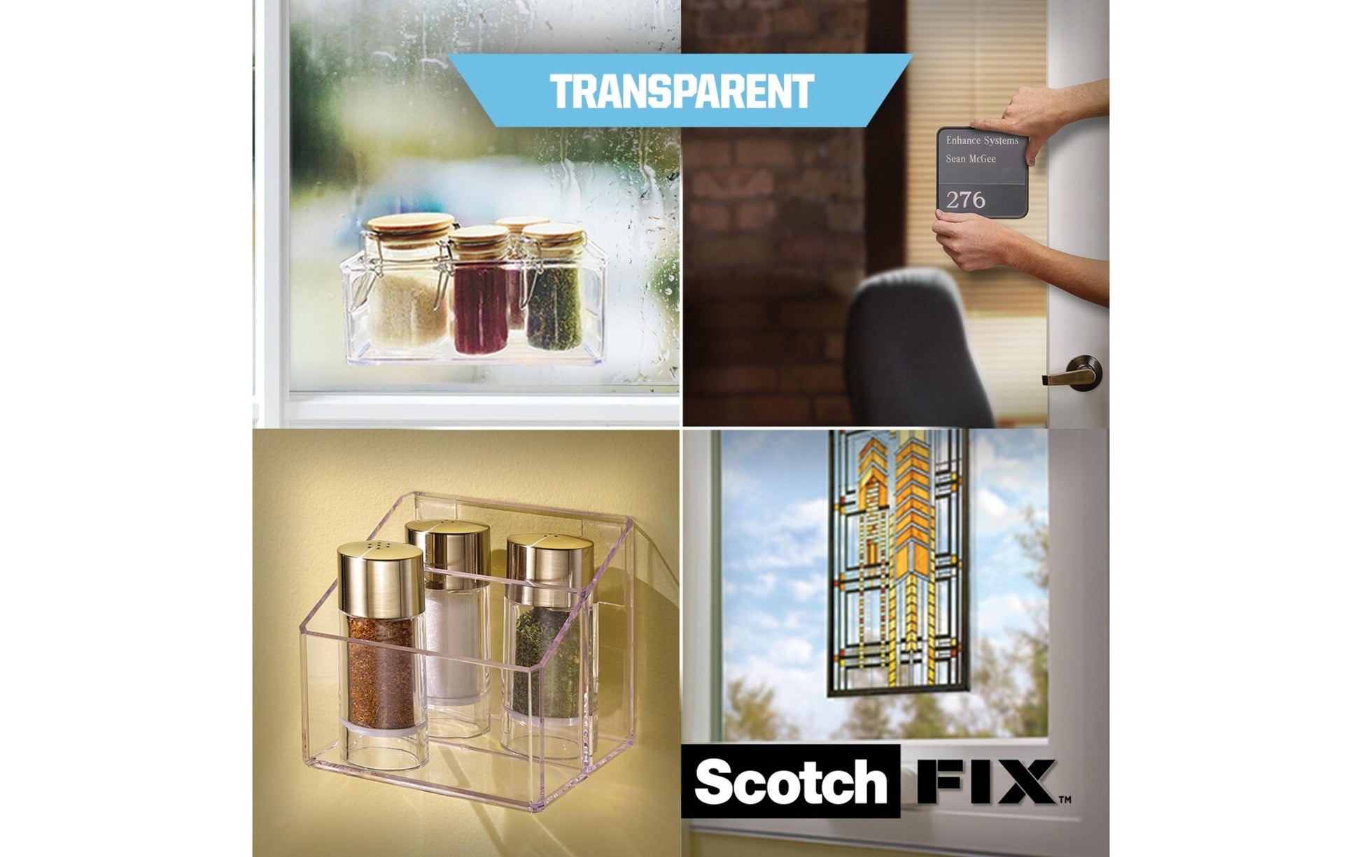 Scotch Fix Montagestreifen – 25 × 76 mm, transparent, bis 0,5 kg, 8 Stk.