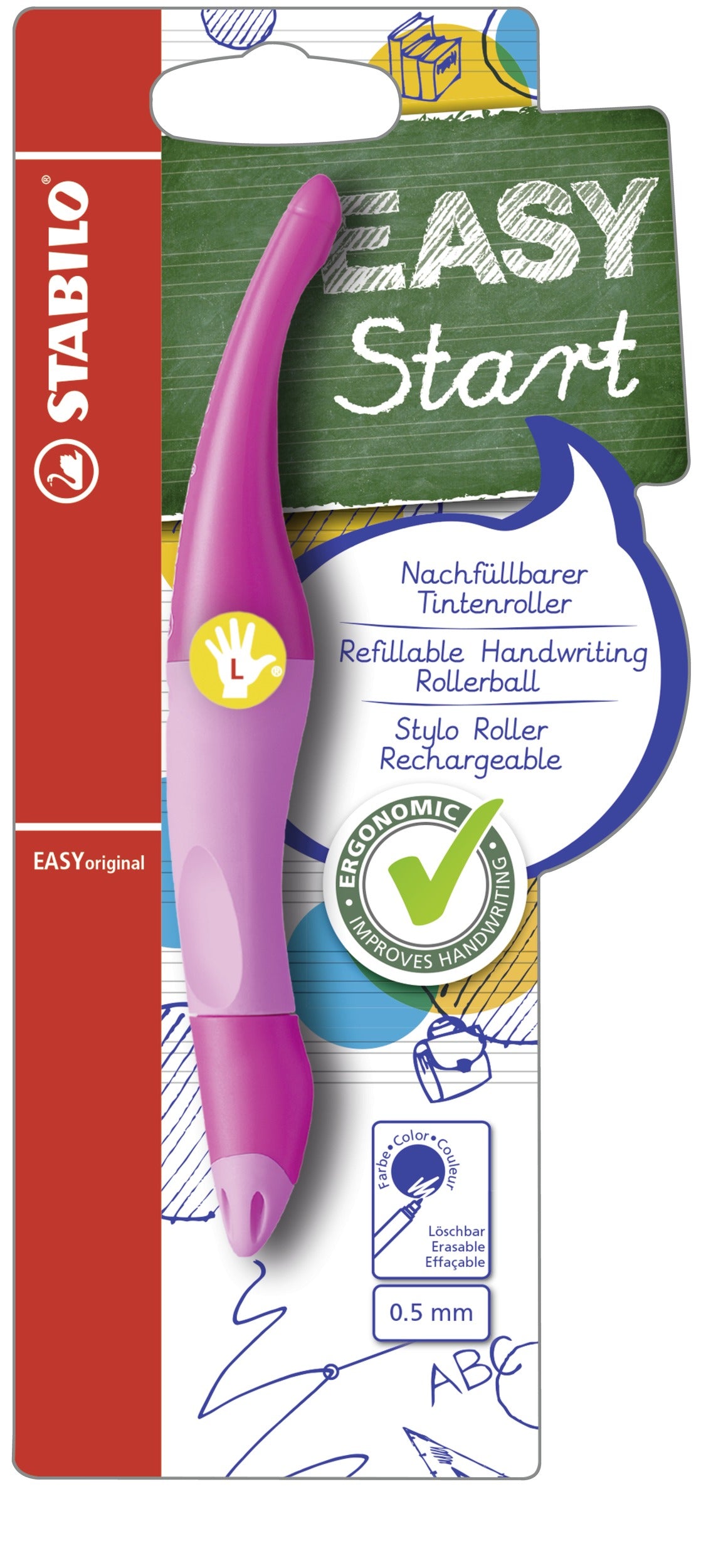 STABILO EASYoriginal Start – Tintenroller, mit Kappe, 0,5 mm, blau