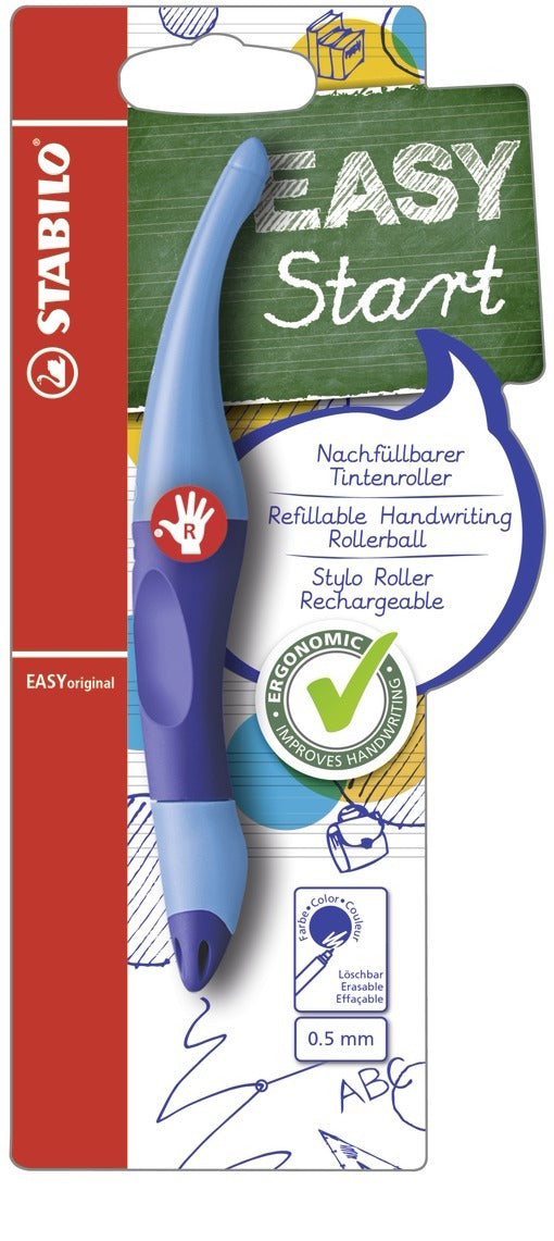 STABILO EASYoriginal Start – Tintenroller, mit Kappe, 0,5 mm, Blau, für Rechtshänder