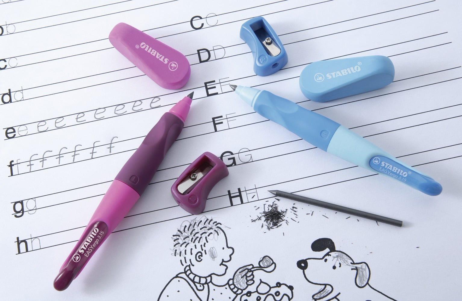 Stabilo EASYergo Start Druckbleistift – 3,15 mm, für Rechtshänder, Hellblau, inkl. Spitzer
