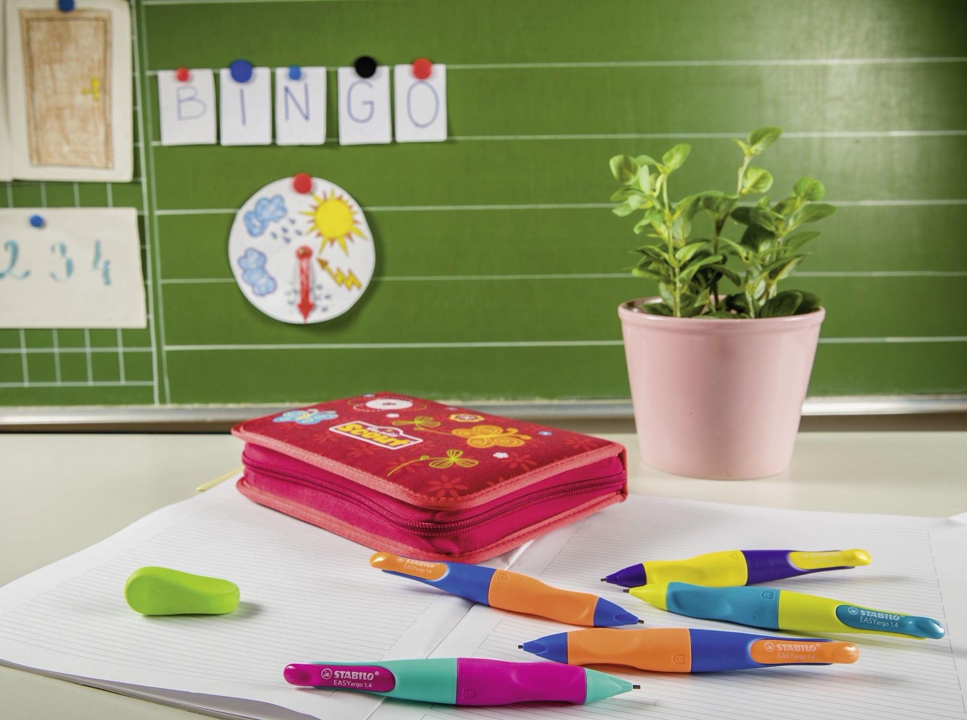 Stabilo EASYergo Start Druckbleistift – 1,4 mm, für Rechtshänder, Violett/Neongelb