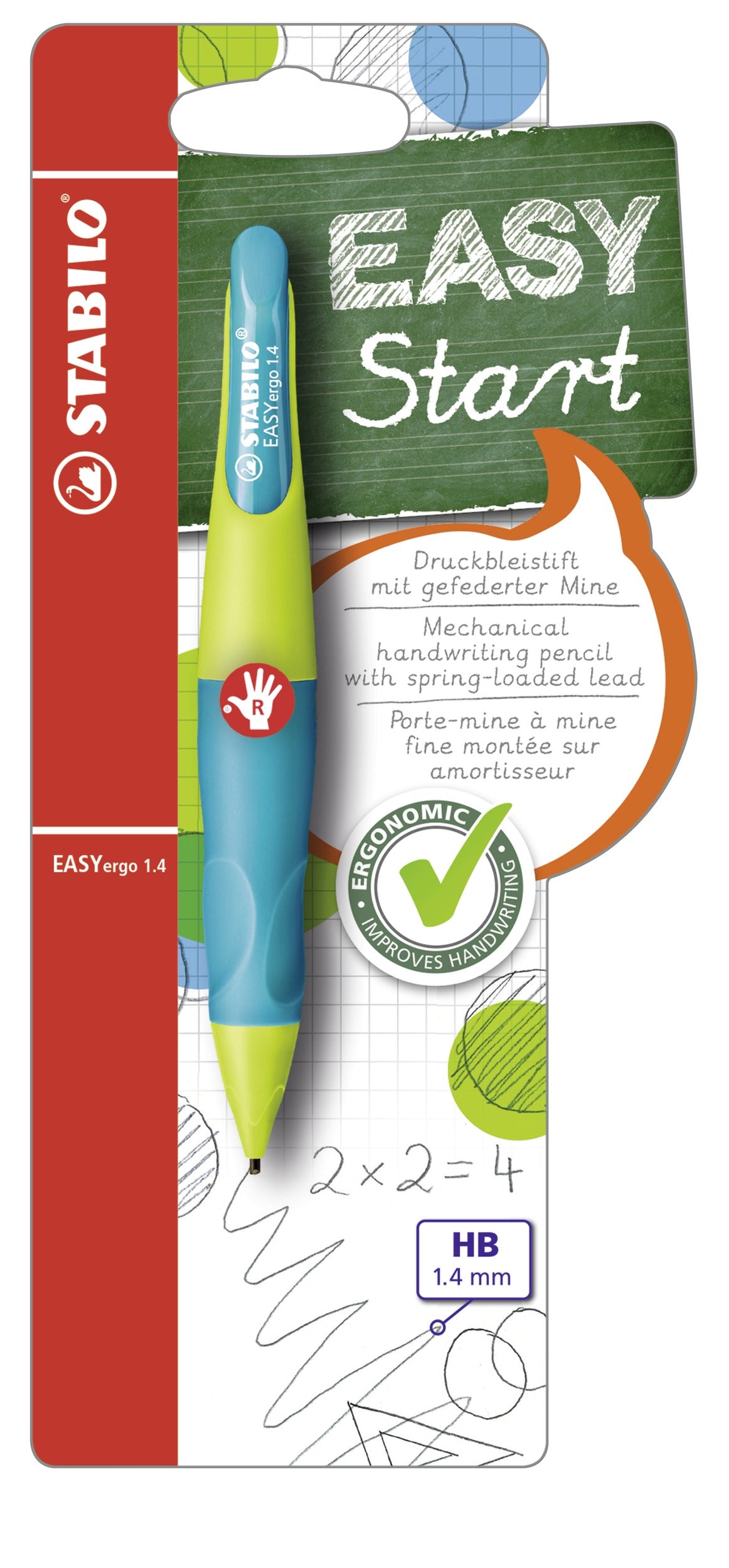 Stabilo EASYergo Start Druckbleistift – 1,4 mm, für Rechtshänder, Neon-Limonengrün