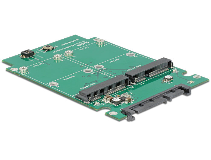 DeLOCK 62594 Adapterplatine mSATA zu SATA 22-Pin – 2,5", 6 Gbit/s, RAID 0/1, JBOD, Asmedia ASM1092R