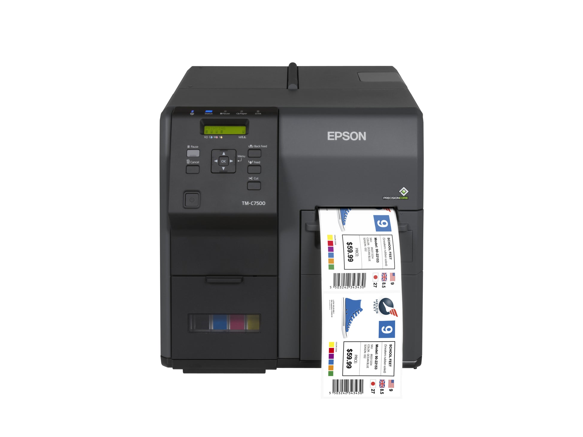 Epson ColorWorks C7500G – Farbetikettendrucker, Tintenstrahl, 600 × 1200 dpi, USB, für Etiketten bis 50 mm