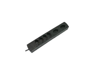 Max Hauri AG Max Hauri Safety-Line Steckdosenleiste, 6×T13, mit Schalter, 2 m, Kinderschutz – schwarz