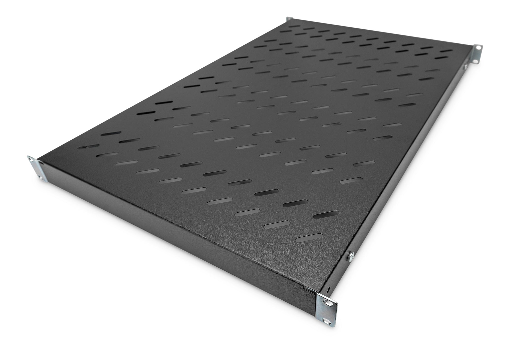 Digitus 19" Fachboden – 1U, Tiefe 700–1180 mm, 50 kg, Schwarz