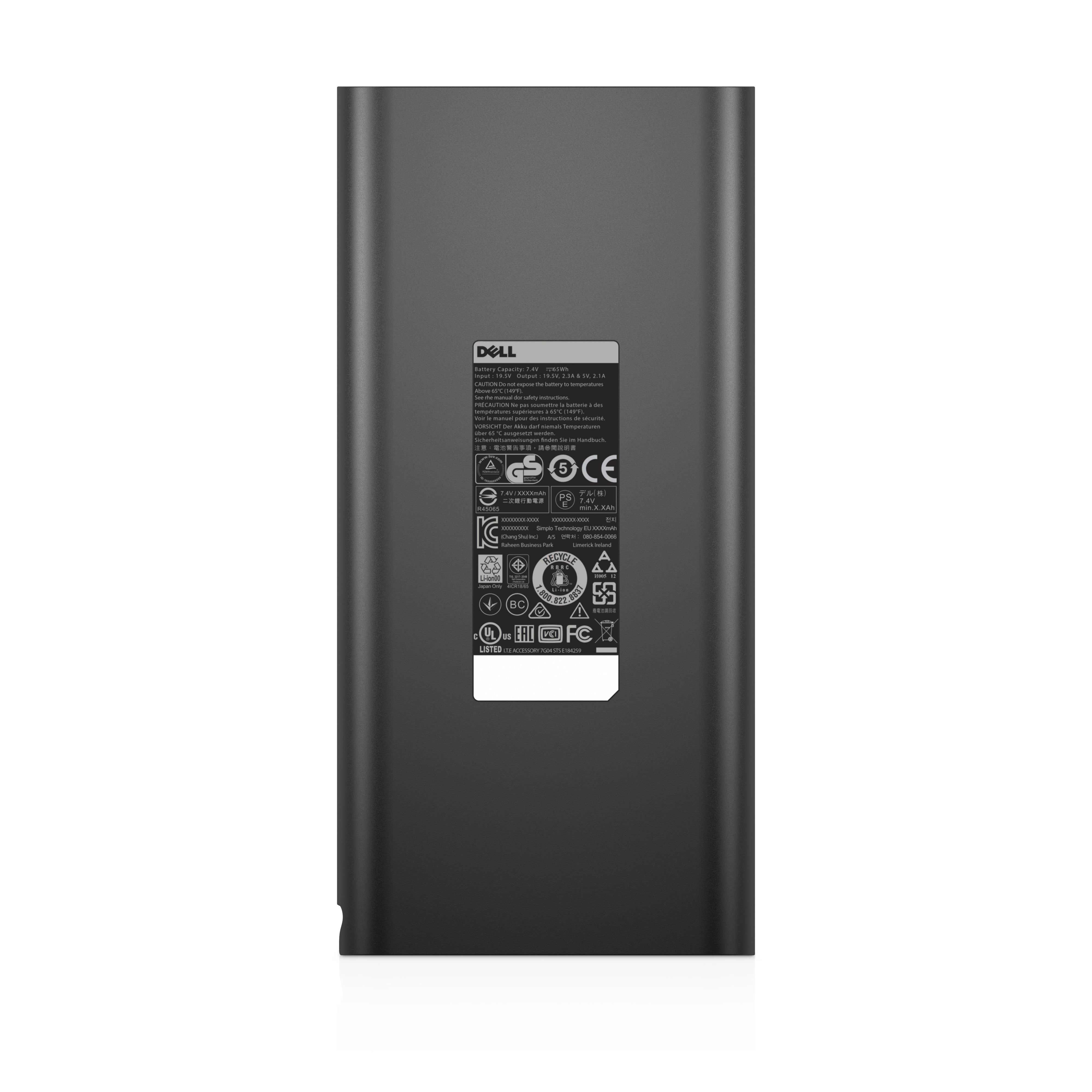 DELL Power Companion PW7015L Powerbank 18'000 mAh – 2× USB-A, schwarz