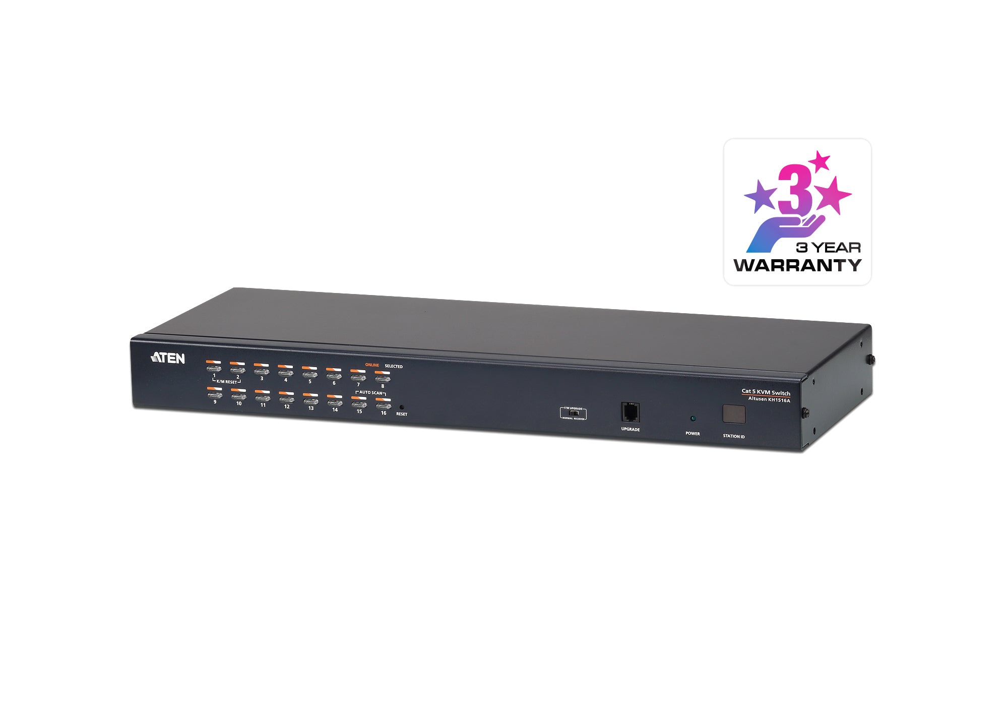 ATEN KH1516A – KVM-Switch – 16×RJ45, 1U, Schwarz