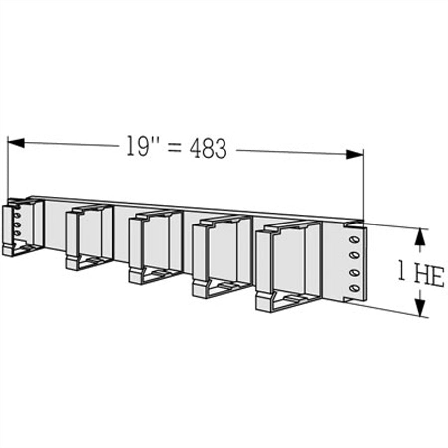 apraNET 19"-Kabelführungspanel – Kabelführung – 19" Rack, 1U, 5× Kabelösen, Grau