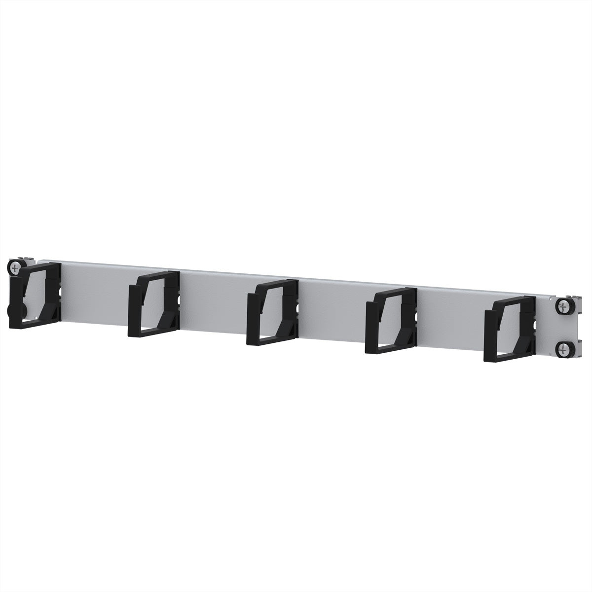 apraNET 19"-Kabelführungspanel – Kabelführung – 19" Rack, 1U, 5× Kabelösen, Grau