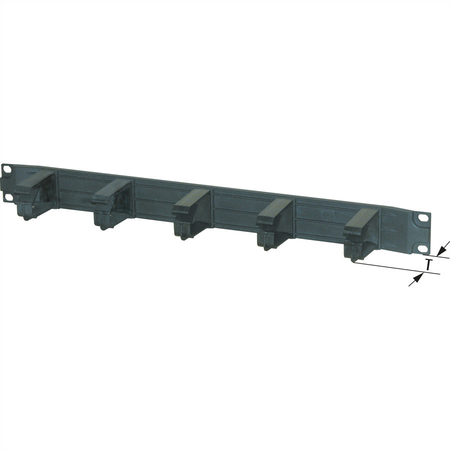 Apranet 19"-Kabelführung, 1U, 5× Kabelösen, Schwarz