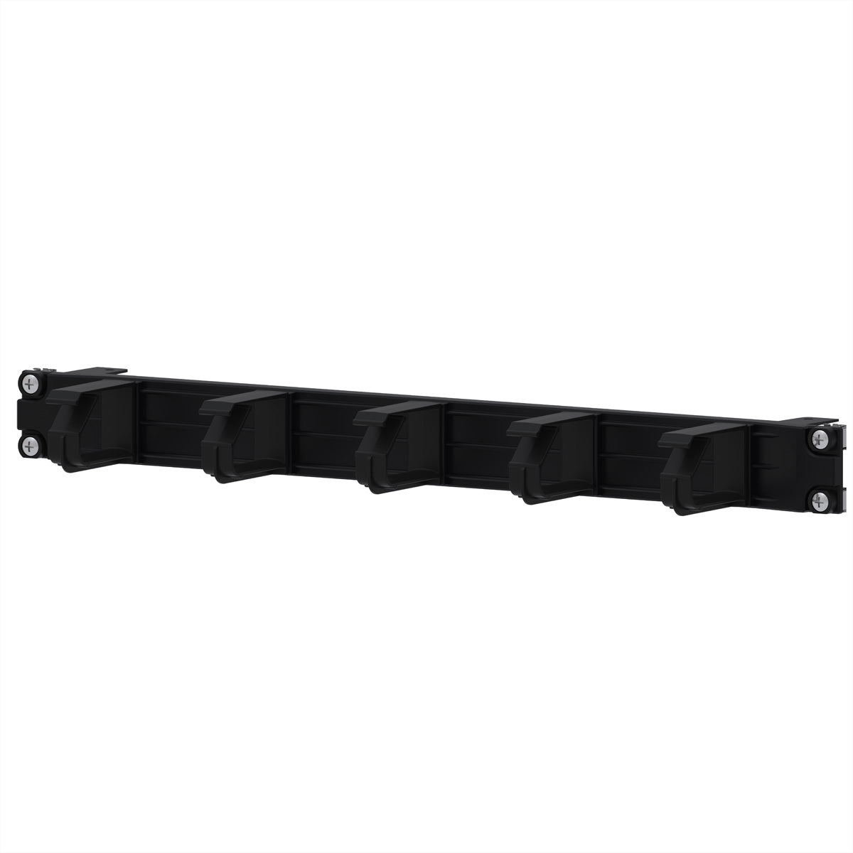 Apranet 19"-Kabelführung, 1U, 5× Kabelösen, Schwarz