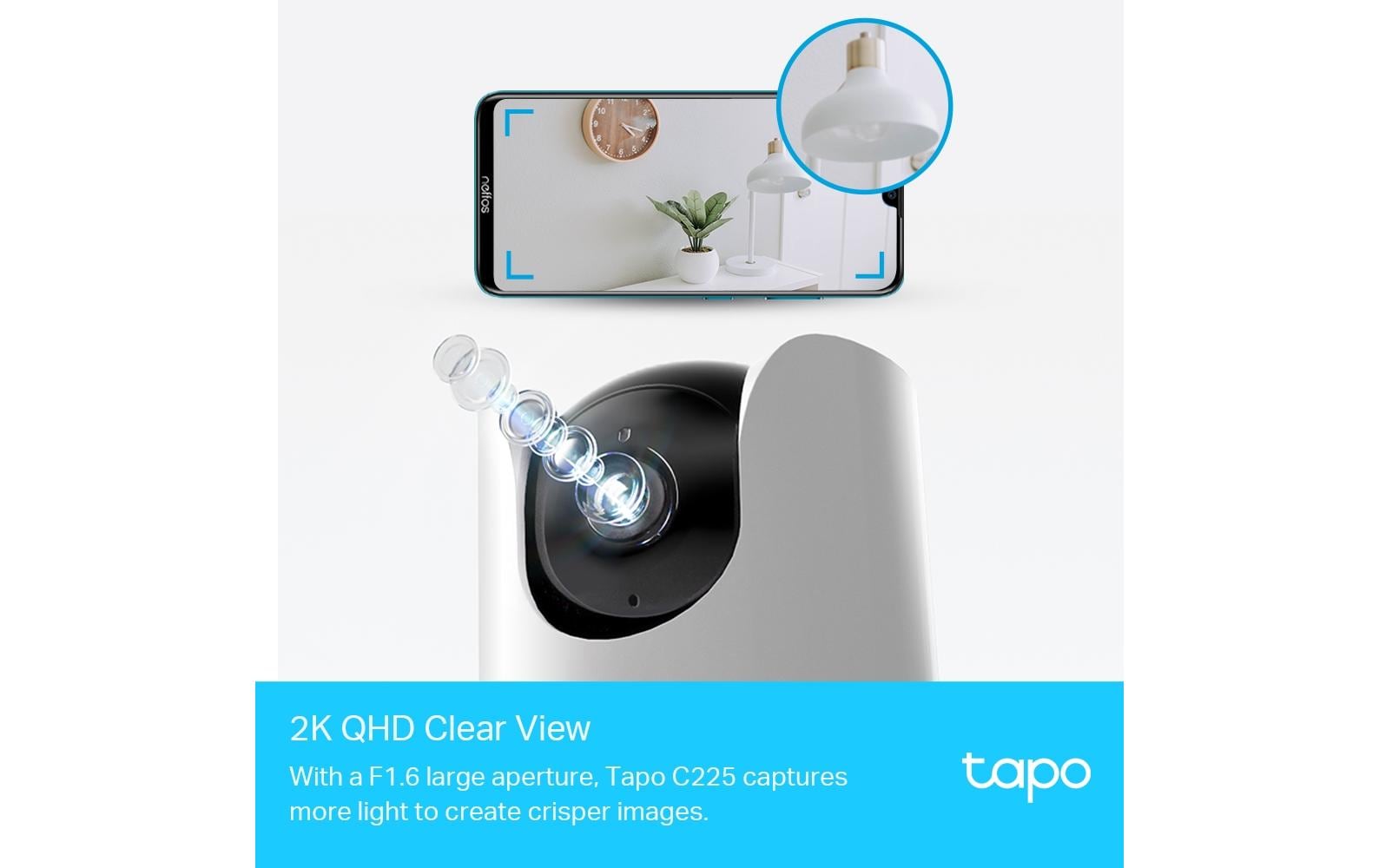 TP-Link Tapo C225 Überwachungskamera – 2K QHD (4 MP), Nachtsicht 9 m, microSD bis 512 GB