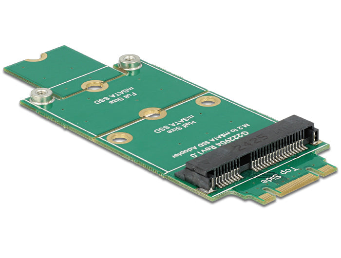 DeLOCK 62591 Adapterplatine mSATA zu M.2 Key-B – mSATA Formfaktor, 80 × 31,5 mm – für mSATA-SSD im M.2-Slot