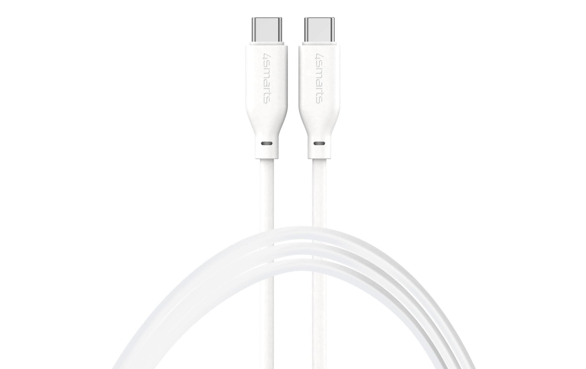 4smarts USB-C auf USB-C Kabel – USB 2.0 (480 Mbit/s) – 1,5 m – PD 60 W – TPE-Mantel – Weiss