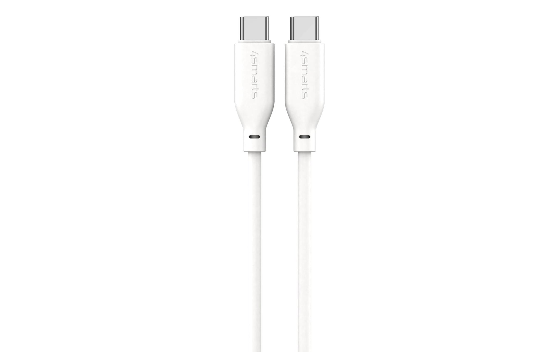 4smarts USB-C auf USB-C Kabel – USB 2.0 (480 Mbit/s) – 1,5 m – PD 60 W – TPE-Mantel – Weiss