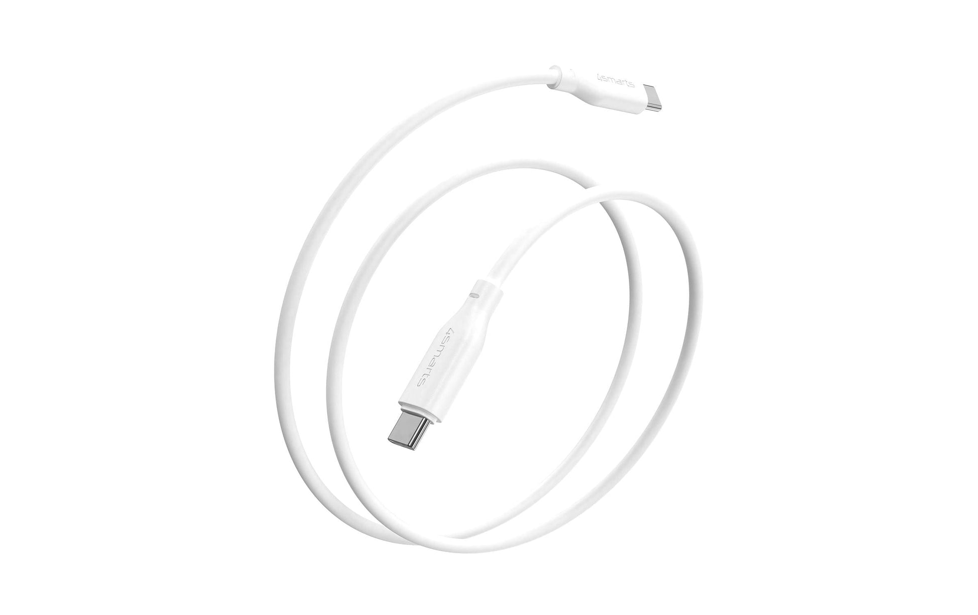 4smarts USB-C auf USB-C Kabel – USB 2.0 (480 Mbit/s) – 1,5 m – PD 60 W – TPE-Mantel – Weiss