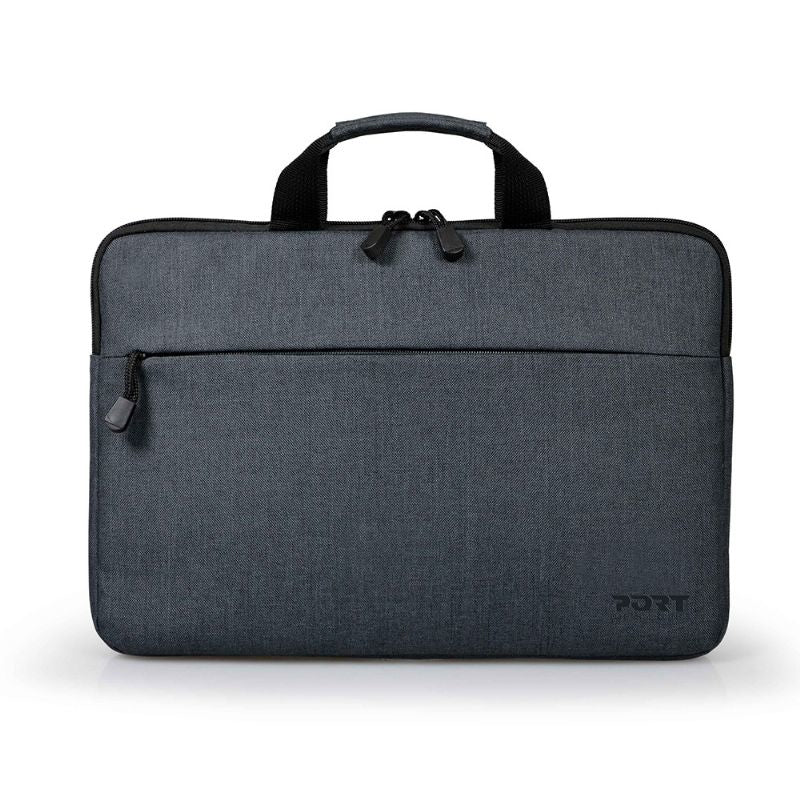 Port Designs Notebook-Tasche bis 15,6" – Gepolstertes Notebook-Fach, Schultergurt, Grau