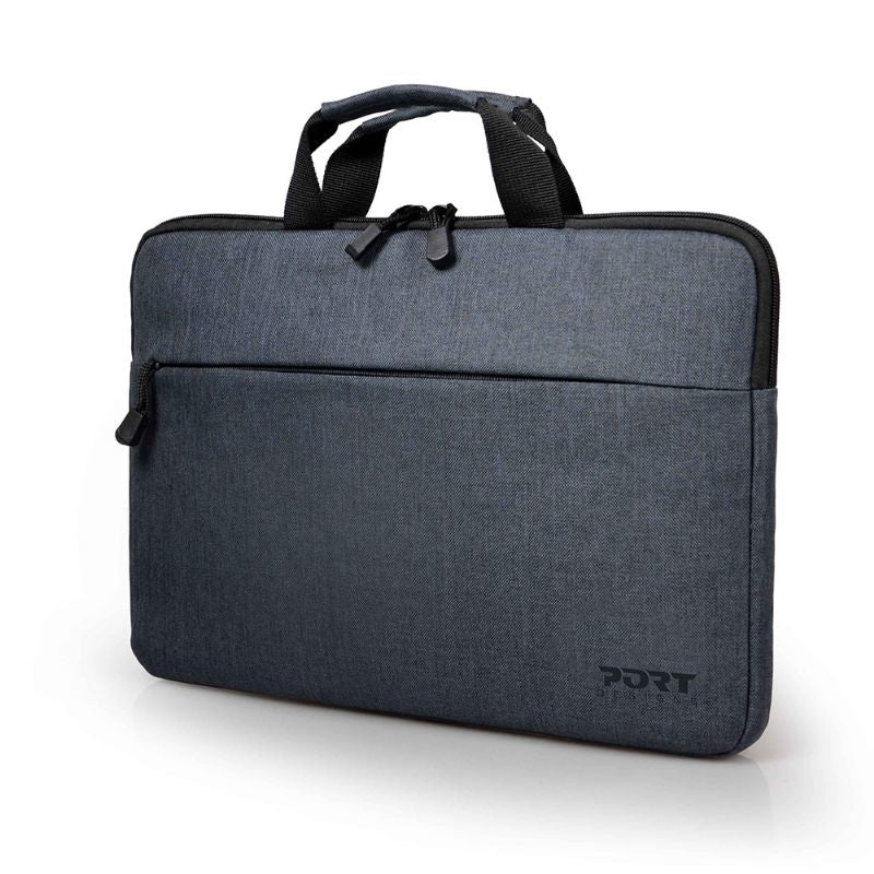 Port Designs Notebook-Tasche bis 15,6" – Gepolstertes Notebook-Fach, Schultergurt, Grau