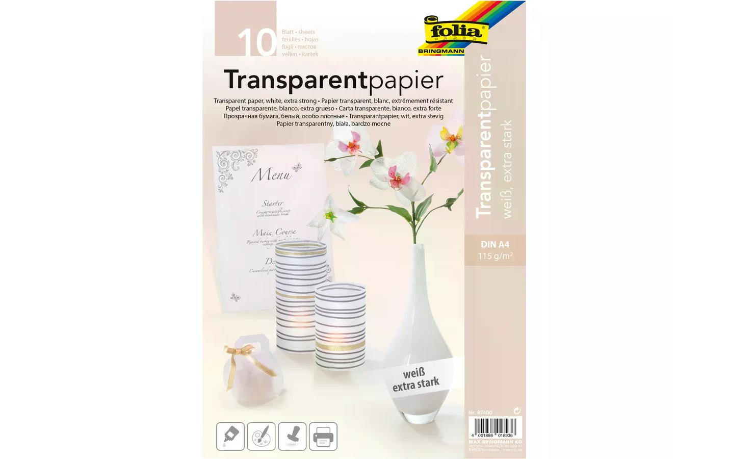Folia Transparentpapier – A4, 115 g/m², 10 Blatt