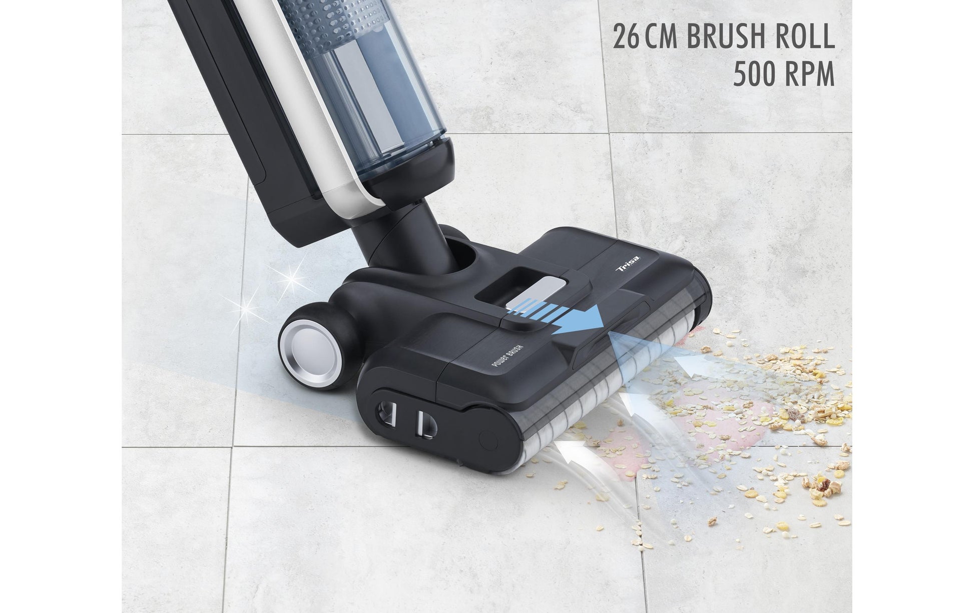 Trisa Akkustaubsauger Wet Clean Smart T0613, 2-in-1 – 35 min, 300 W, 0,80 l Frischwassertank