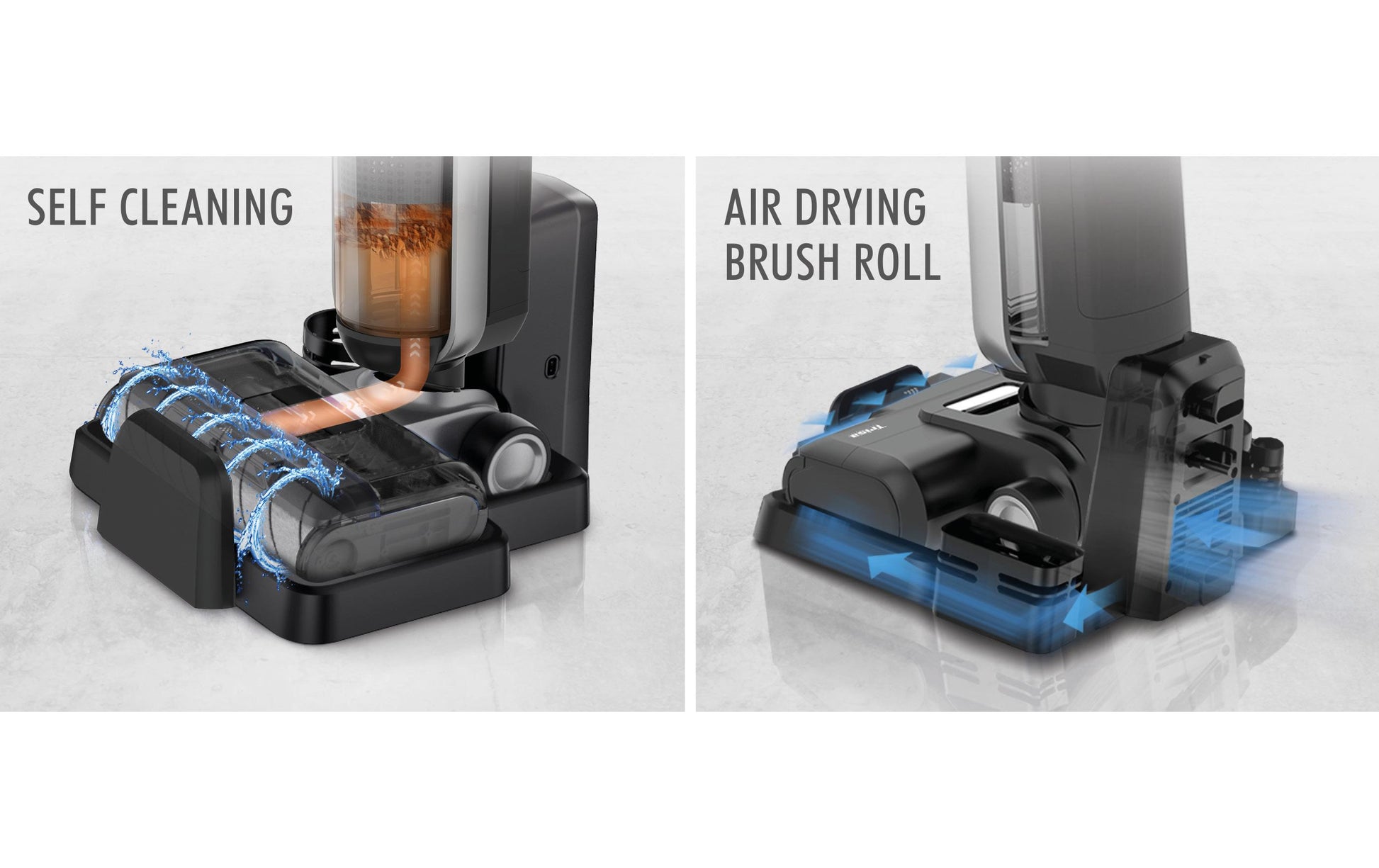 Trisa Akkustaubsauger Wet Clean Smart T0613, 2-in-1 – 35 min, 300 W, 0,80 l Frischwassertank