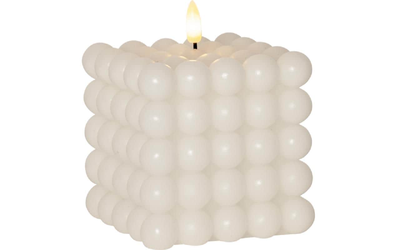 Star Trading LED-Kerze – Ø 10 × 12,5 cm, Timer – Wachs, Weiss