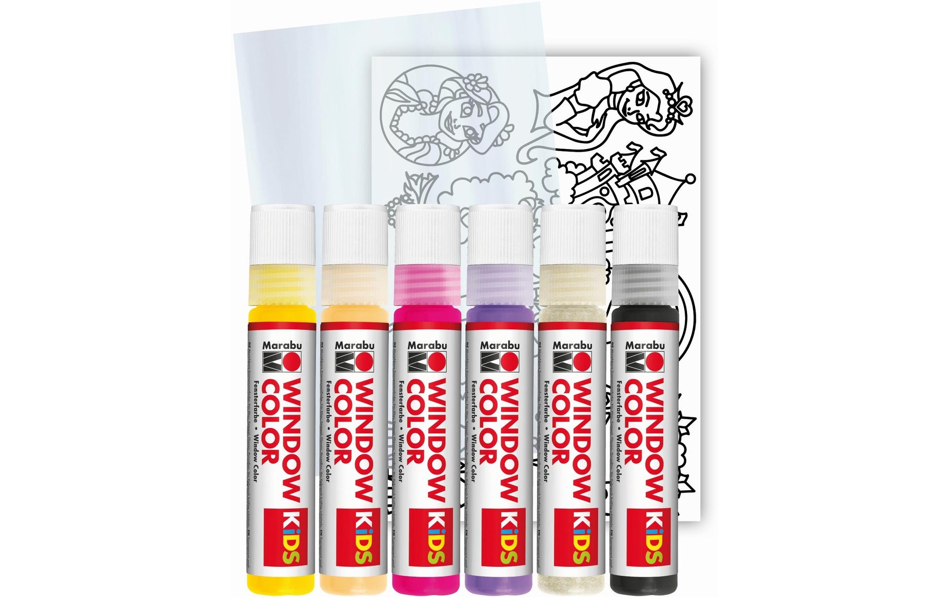 Marabu Window-Color-Set Prinzessin – 6 × 25 ml – ab 3 Jahren