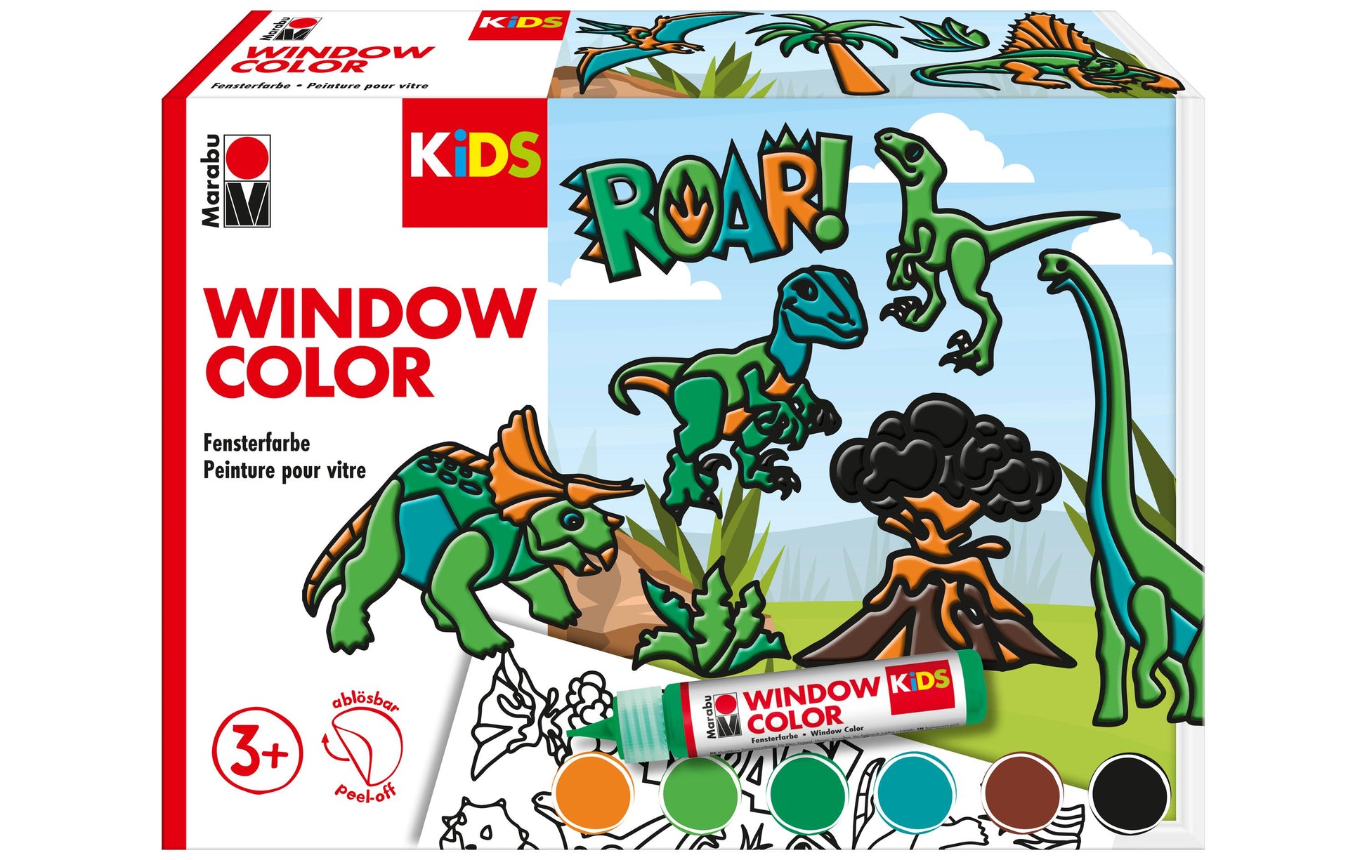 Marabu Window Color Fenstermalfarbe – Mehrfarbig, Transparent – 6×25 ml (150 ml) – für Folie, Glas, Kachel