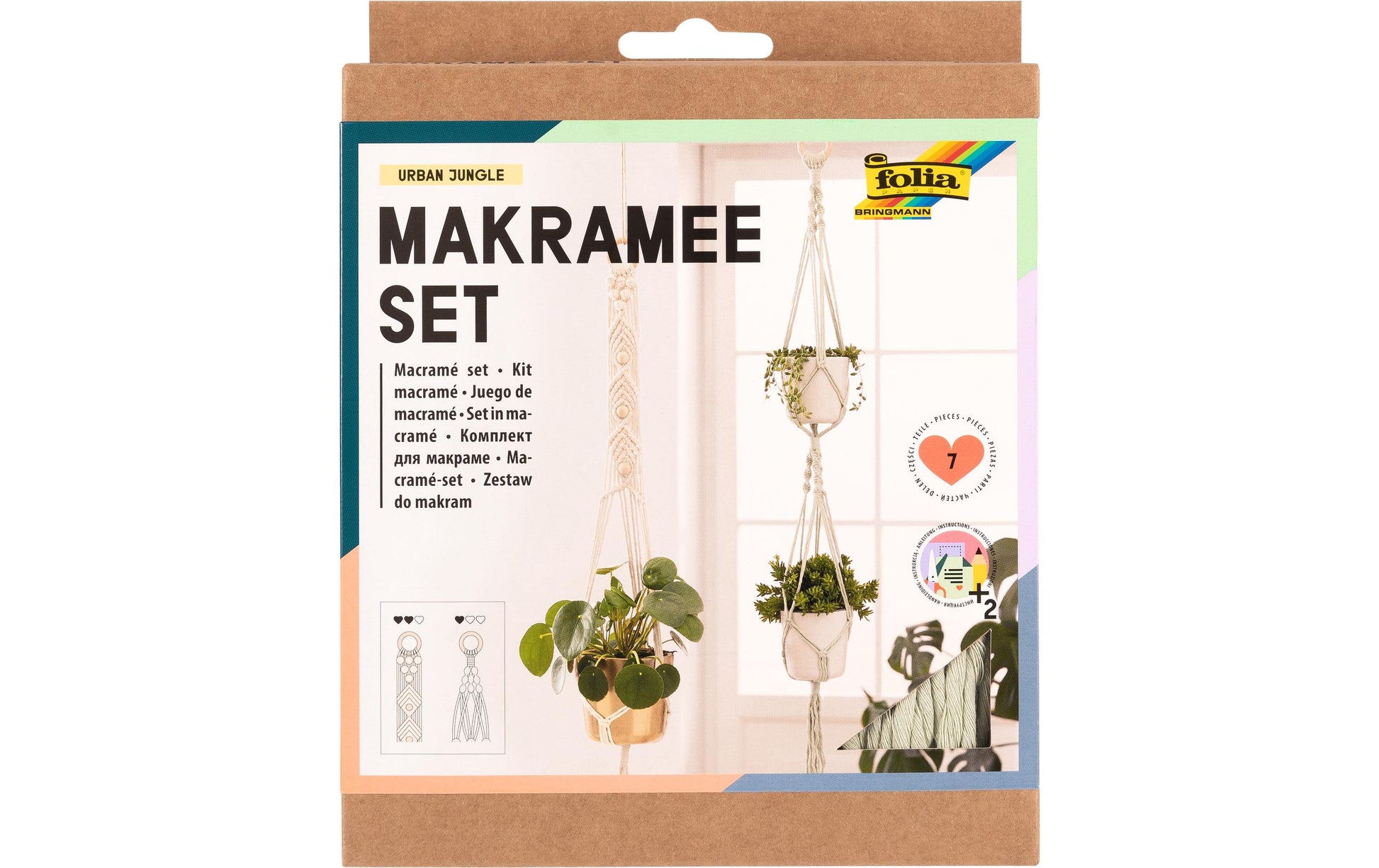 Folia Makramee Bastelset Urban Jungle – 7-teilig – 160 × 207 × 35 mm