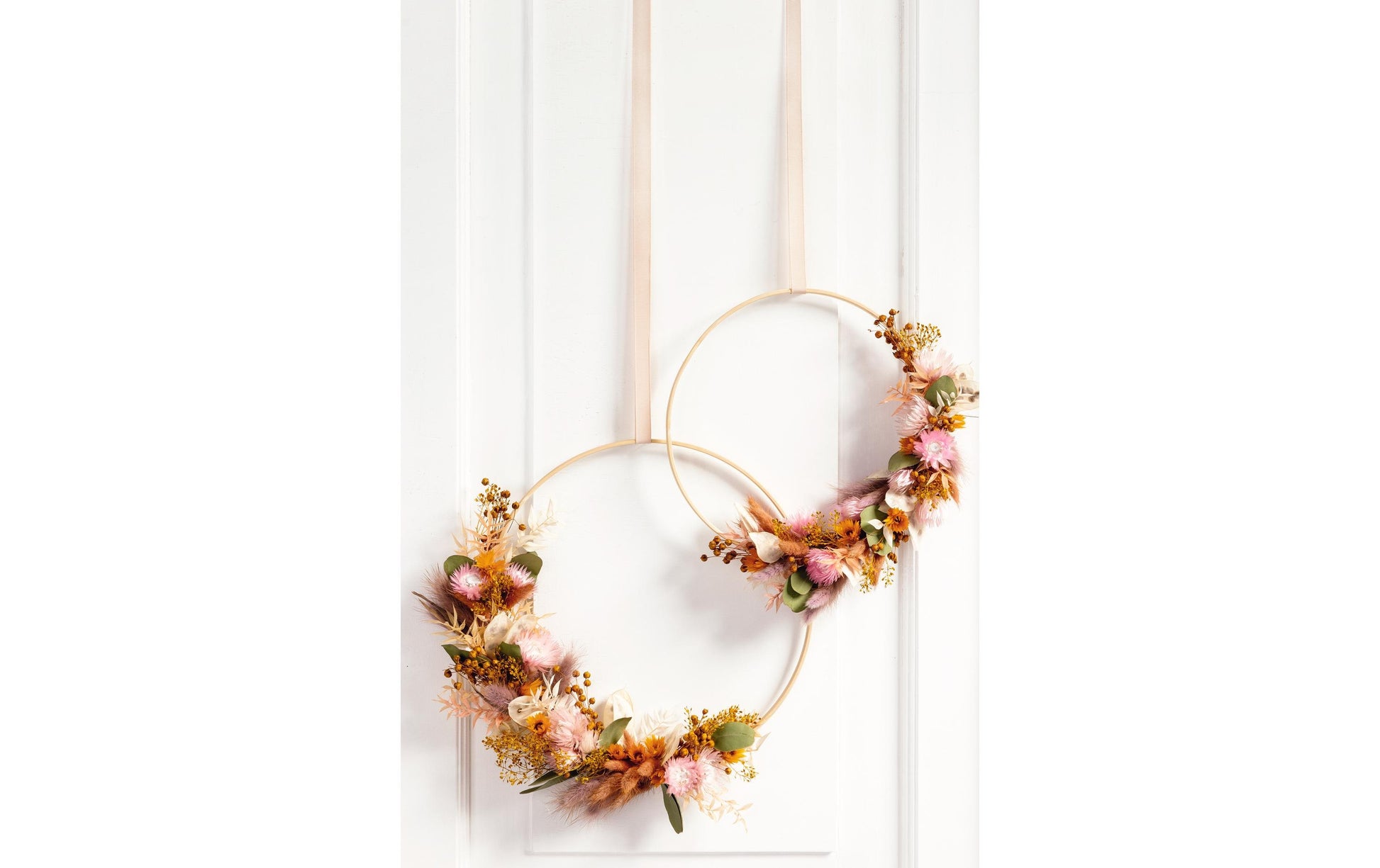 Folia Deko-Ring – braun – Ø 250 + 300 mm, 2 Stück – zum Basteln – Bambus