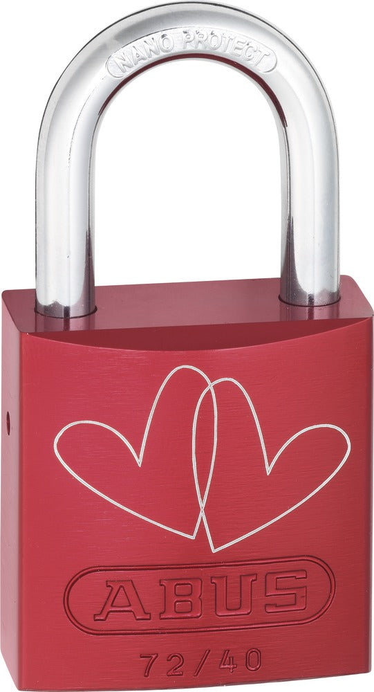 ABUS 72/40 LoveLock 3 Mechanisches Vorhängeschloss – Aluminium, Bügel 26,5×19,5 mm, Sicherheitsstufe 6