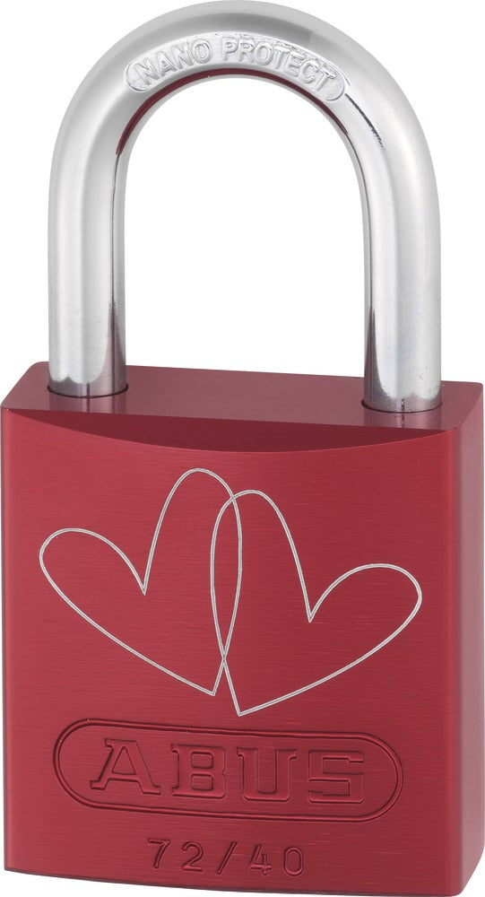 ABUS 72/40 LoveLock 3 Mechanisches Vorhängeschloss – Aluminium, Bügel 26,5×19,5 mm, Sicherheitsstufe 6