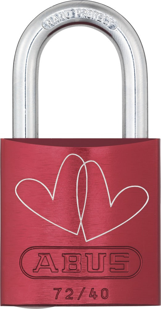 ABUS 72/40 LoveLock 3 Mechanisches Vorhängeschloss – Aluminium, Bügel 26,5×19,5 mm, Sicherheitsstufe 6