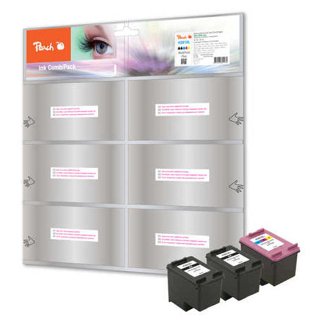 Peach Tintenpatronen-Multipack 301XL (CH563EE/CH564EE), CMYK, XL, 3er-Pack, kompatibel – für HP Envy 4502 und andere