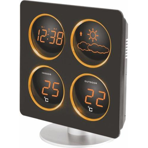 Technoline WS6830 – Wetterstation, innen/außen, inkl. Aussensensor, 30 m Reichweite – schwarz
