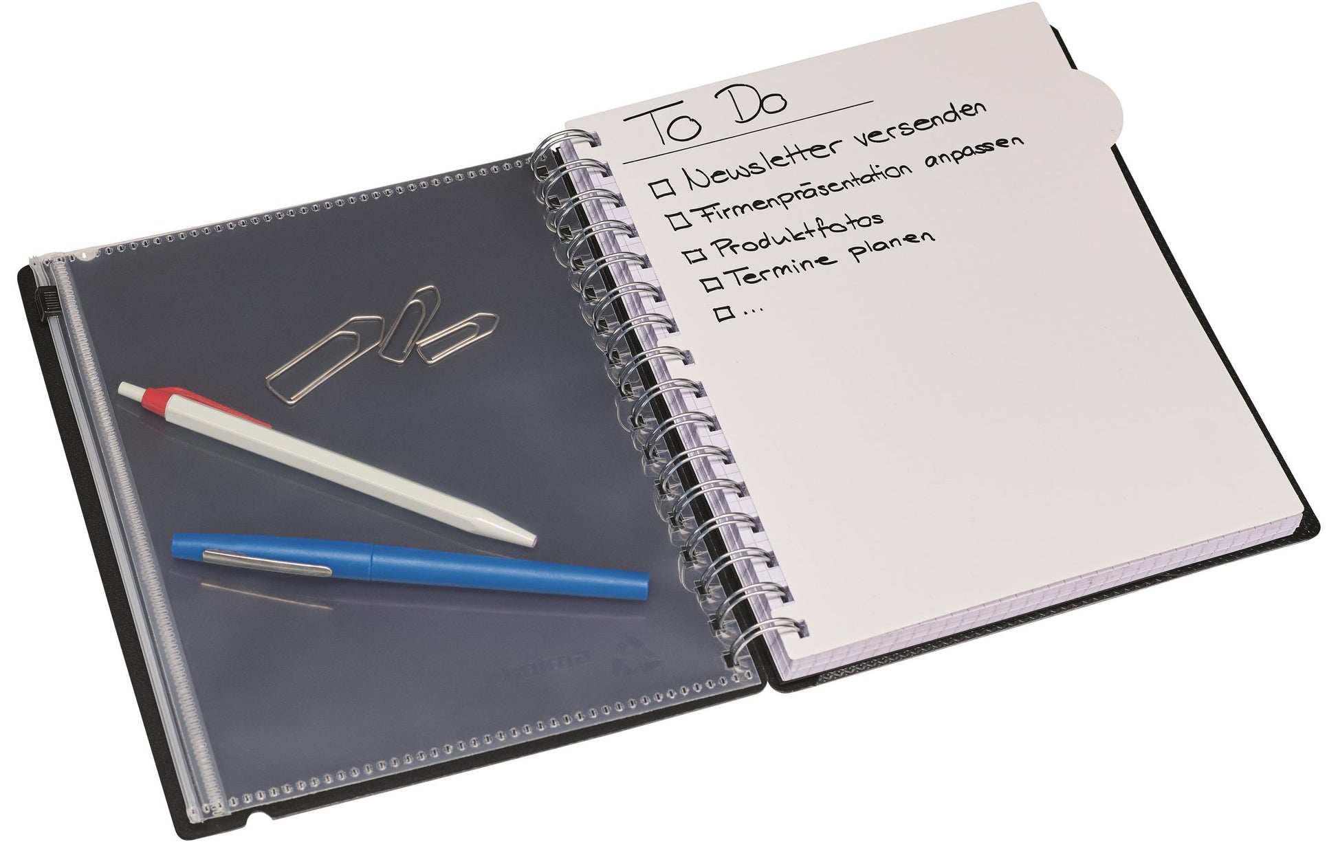 Kolma Collegeblock A5, kariert, Spiralbindung, 120 Blatt, 2-fach gelocht, perforiert, 80 g/m² – schwarz