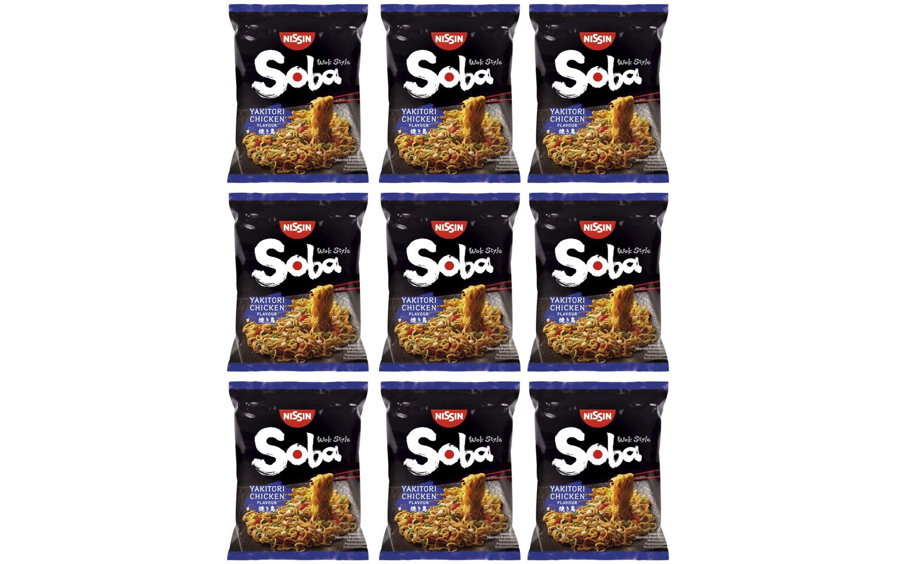 Nissin food Nissin SOBA Instantnudeln Yakitori Poulet Beutel – 9×110 g