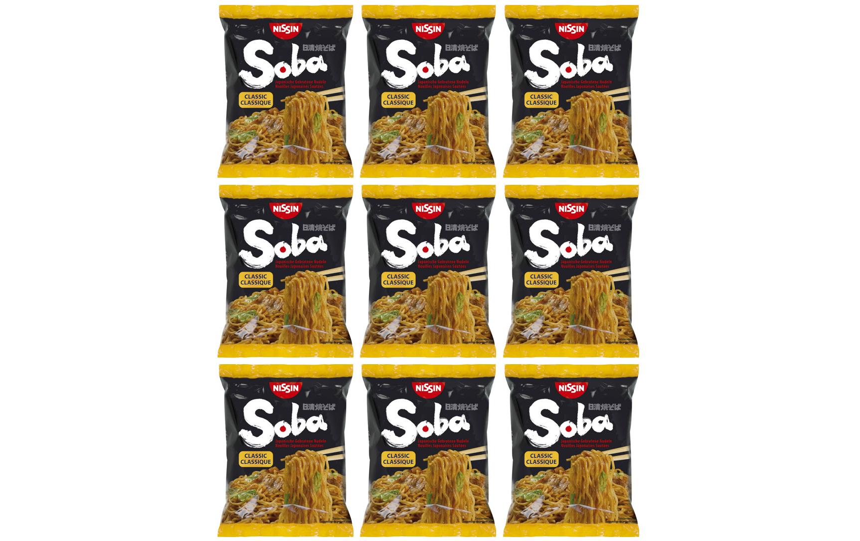 Nissin Soba Instantnudeln klassisch Beutel – 9×111 g