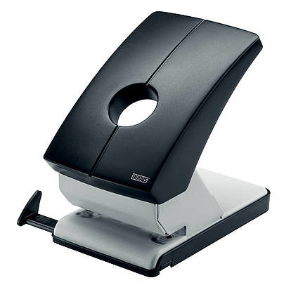 Novus Registraturlocher B260 – 2-Loch, Lochabstand 80 mm, 60 Blatt, Ø5,5 mm – Schwarz/Grau