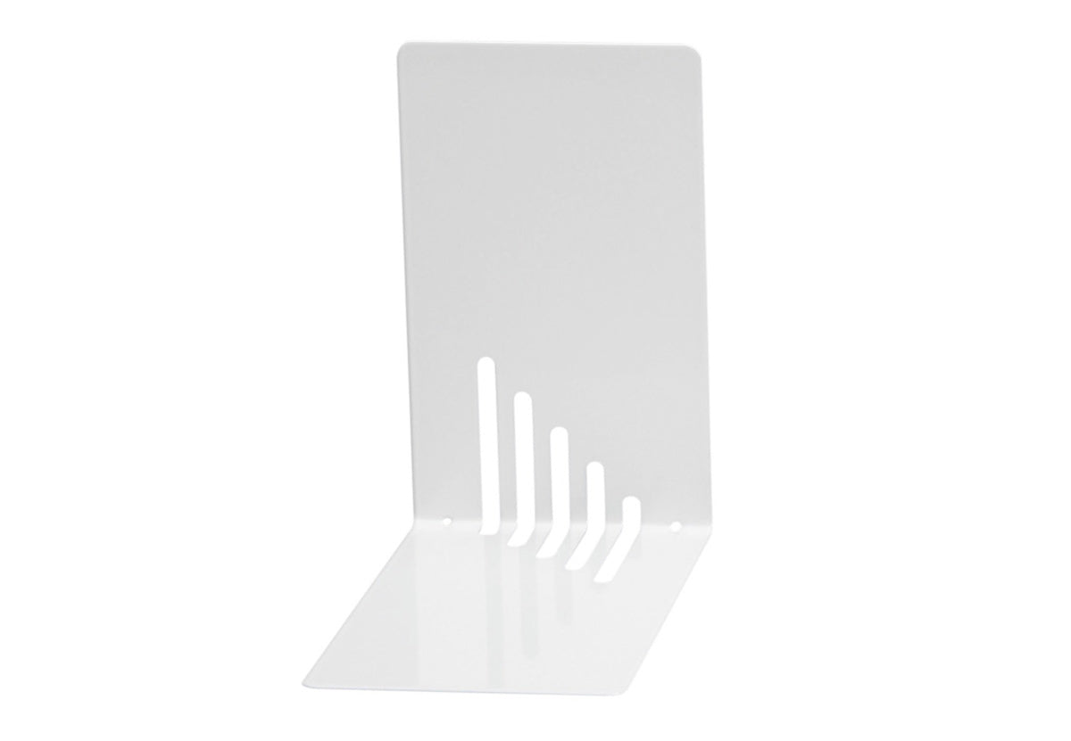 MAUL Buchstützen – 2er-Set, magnetisch, weiss, Stahl, B 85 × H 140 × T 140 mm