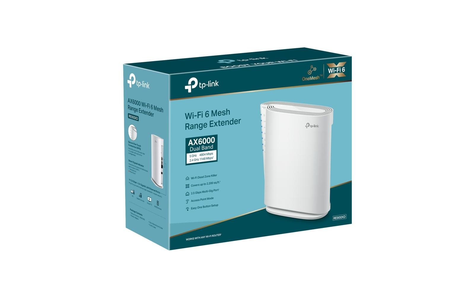 TP-Link RE900XD – Access Point – Wi‑Fi 6, 6,0 Gbit/s, 2,5GbE, Wandmontage
