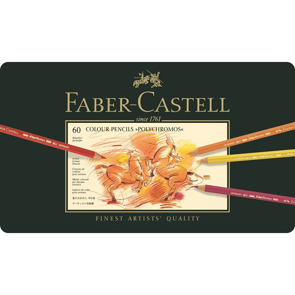 Faber-Castell Buntstift Polychromos, mehrfarbig, 60er-Metalletui – wasserfest, klimaneutral produziert