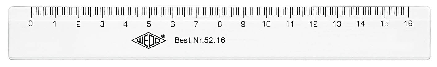 Wedo Wandtafel-Lineal 16 cm – Kunststoff, transparent